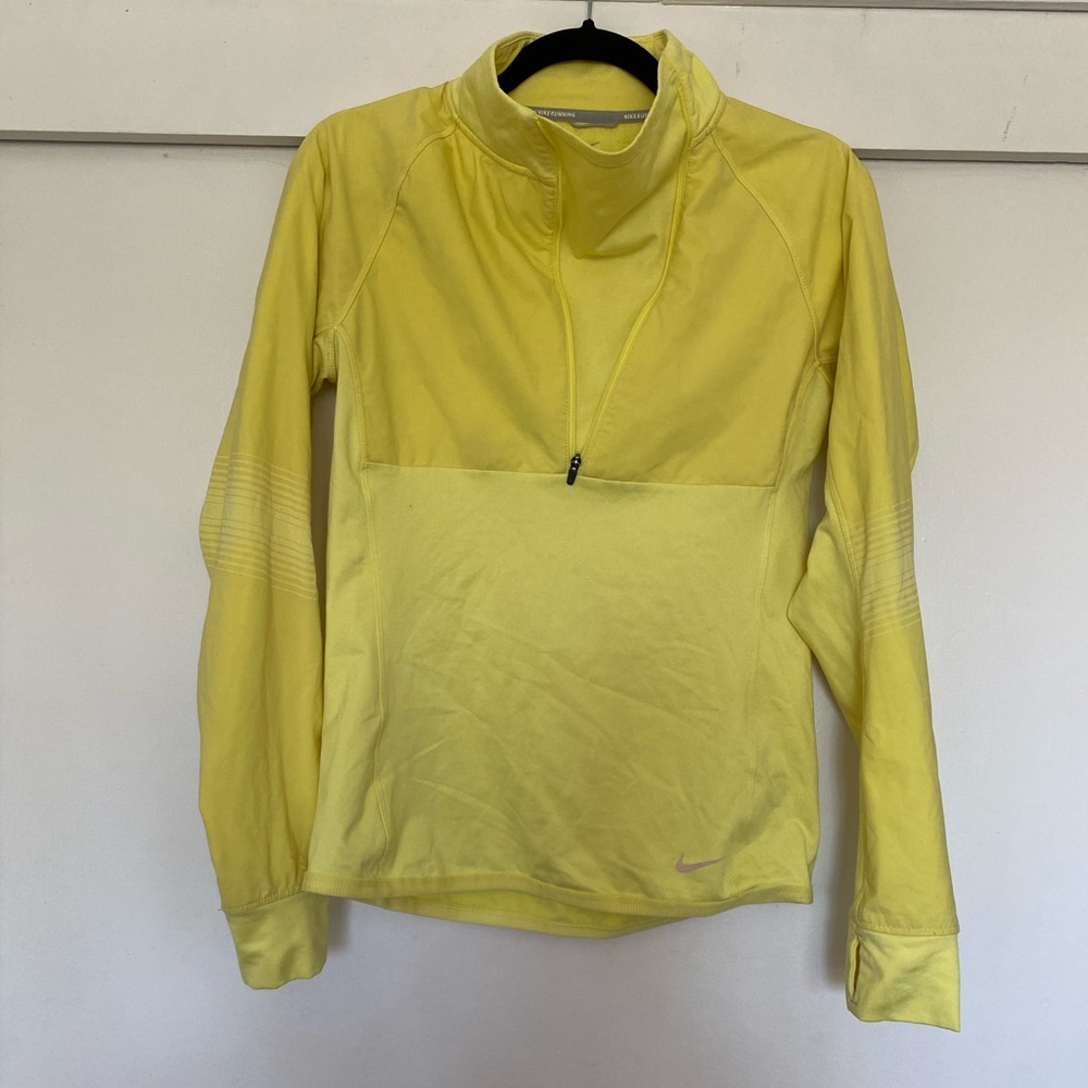 Nike running yellow jacket Dri-fit